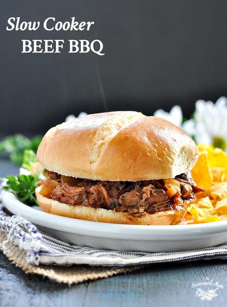 Slow Cooker Beef Barbecue Sandwiches - The Seasoned Mom