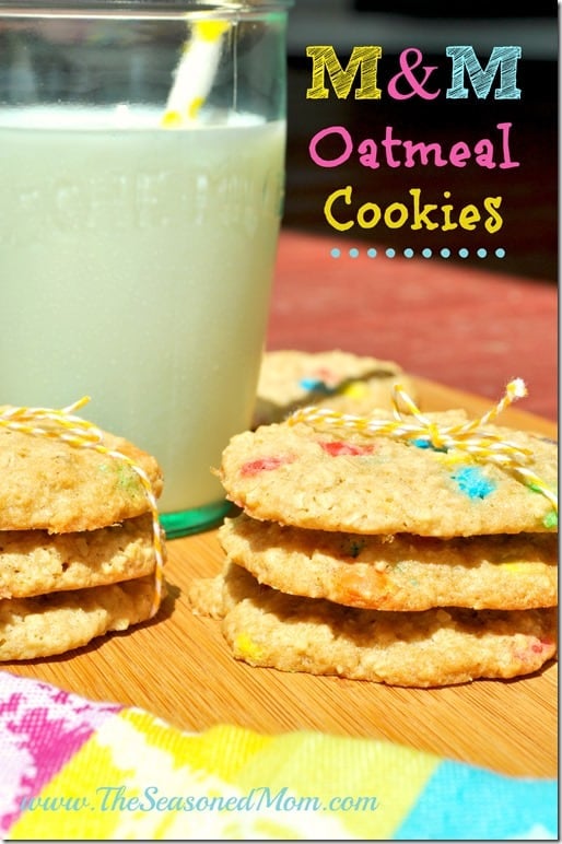 M&M Oatmeal Cookies - The Seasoned Mom