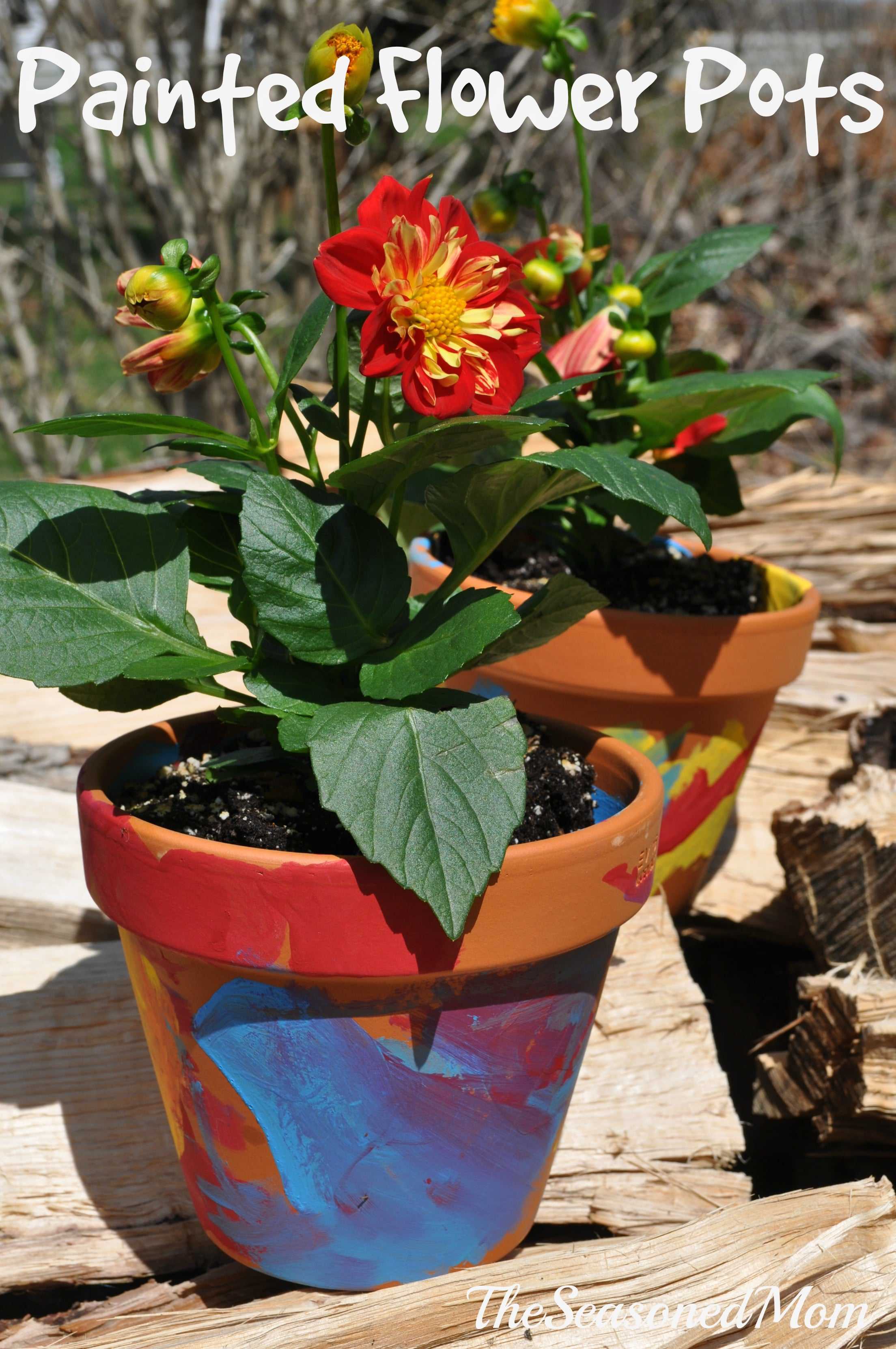 Homemade Mother's Day Gift: Painted Flower Pots - The Seasoned Mom