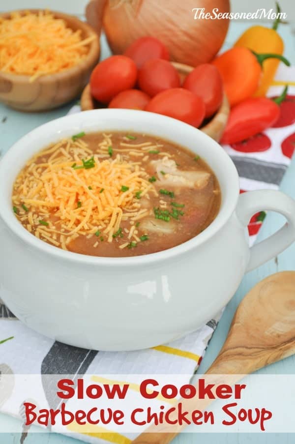 Slow Cooker Barbecue Chicken Soup - The Seasoned Mom