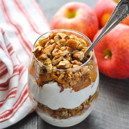 Orange Scented Yogurt Bowls with Cinnamon Apples and Apple Pie Granola