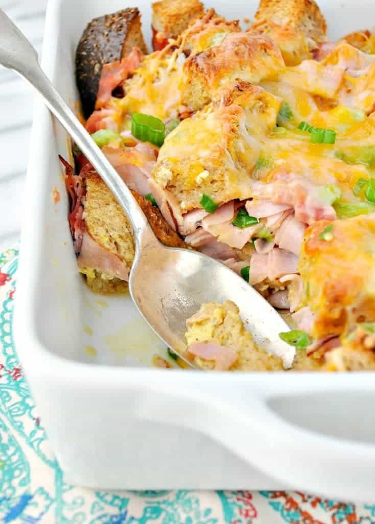 Easy Breakfast Strata with Ham and Cheese | The Seasoned Mom