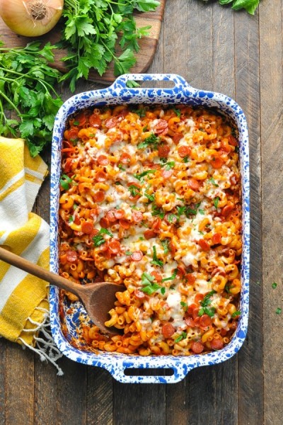 4-Ingredient Dump and Bake Pizza Casserole - The Seasoned Mom