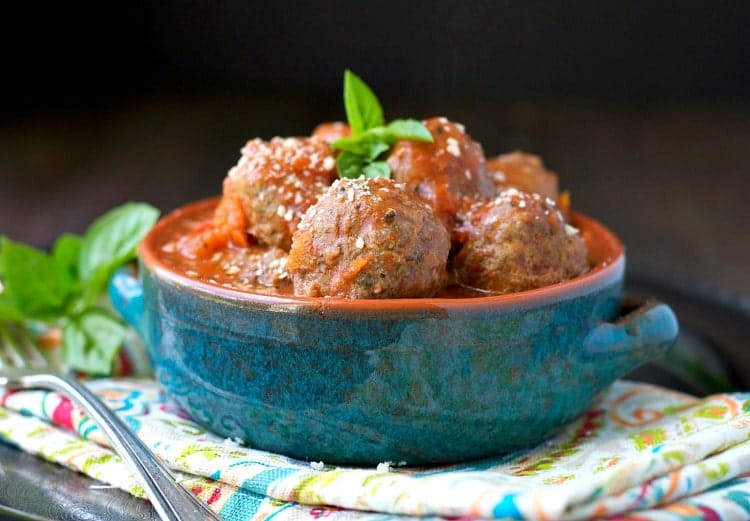 Pressure Cooker Mozzarella Stuffed Meatballs Recipe - Moscato Mom