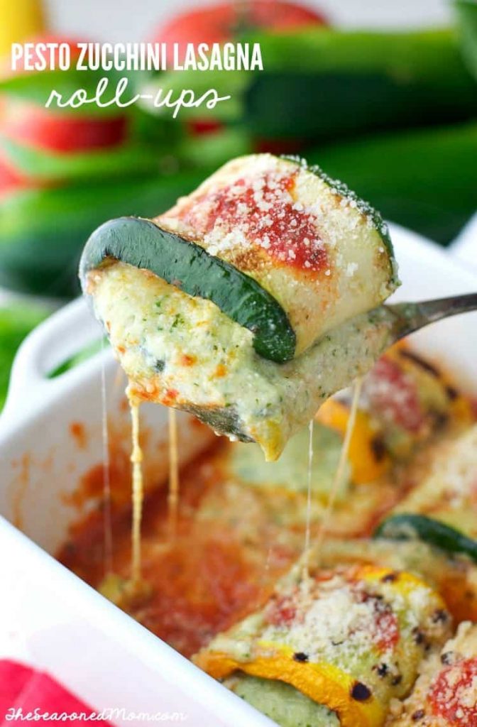 Pesto Zucchini Lasagna Roll Ups - The Seasoned Mom