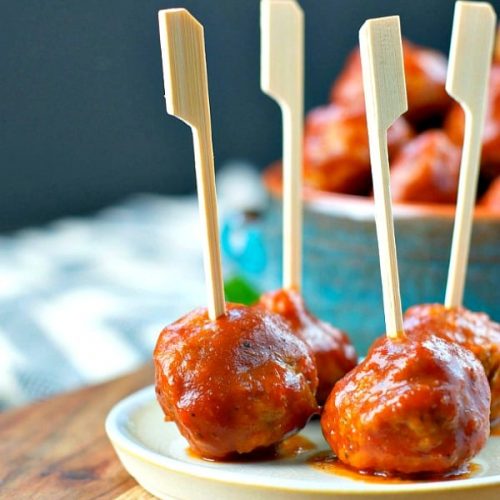 Slow Cooker Barbecue Meatballs - The Seasoned Mom