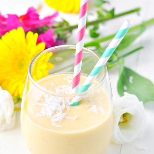 3-Ingredient Tropical Coconut Smoothie - The Seasoned Mom