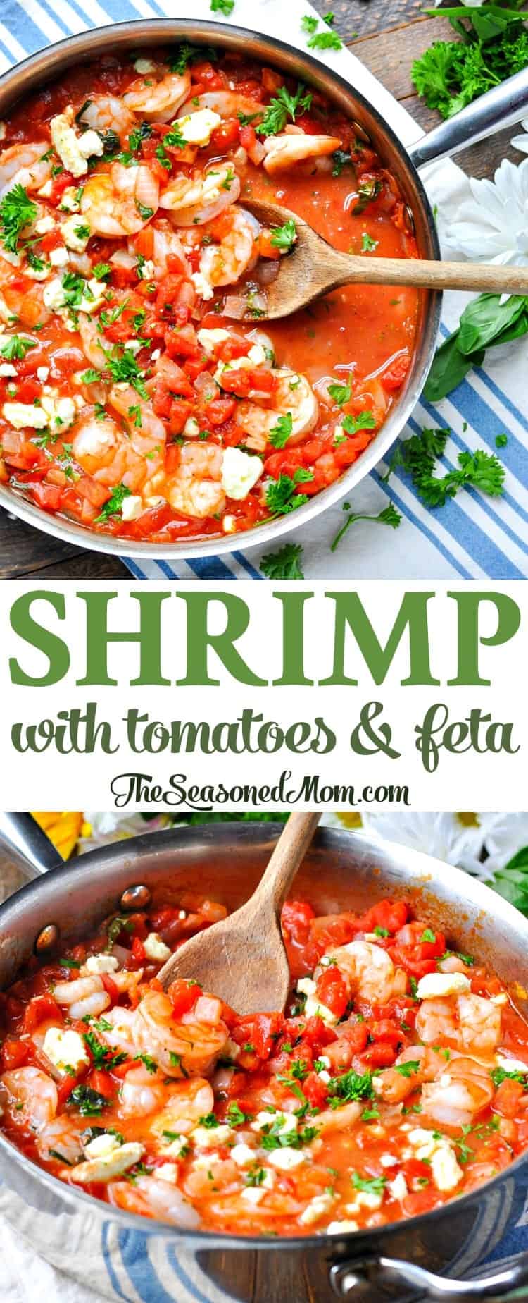 Shrimp with Tomatoes and Feta - The Seasoned Mom