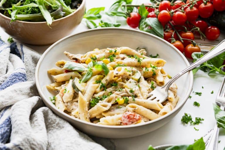 Summer Pasta (Dump-and-Bake!) - The Seasoned Mom