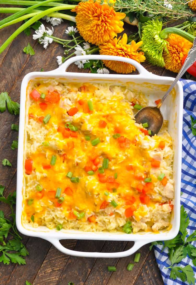 DumpandBake Fiesta Chicken and Rice Bake The Seasoned Mom