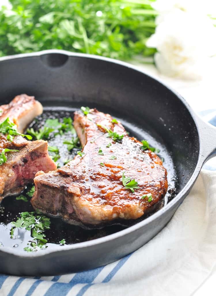 5-Ingredient Pan Fried Pork Chops - The Seasoned Mom