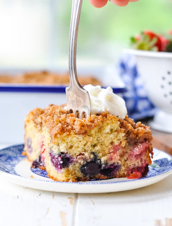 Red White and Blueberry Buckle - The Seasoned Mom