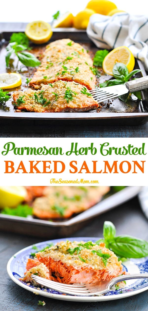 Parmesan Herb Baked Salmon | The Seasoned Mom