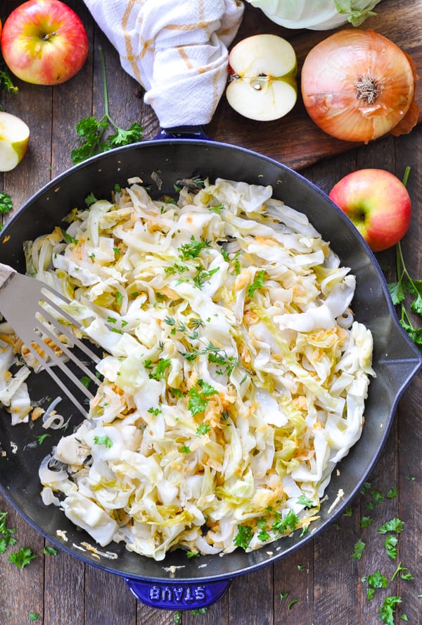 Fried Cabbage with Apples and Onion - The Seasoned Mom