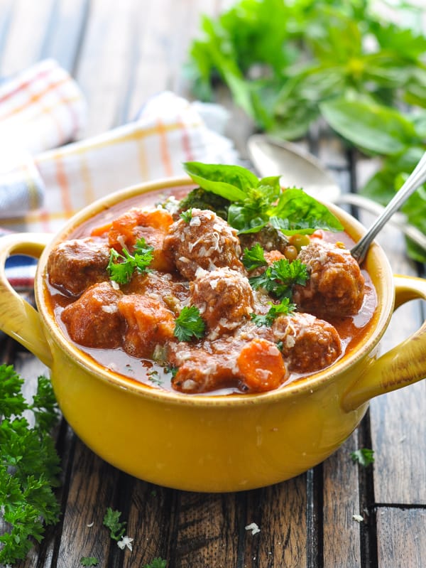 Slow Cooker Italian Meatball Stew - The Seasoned Mom
