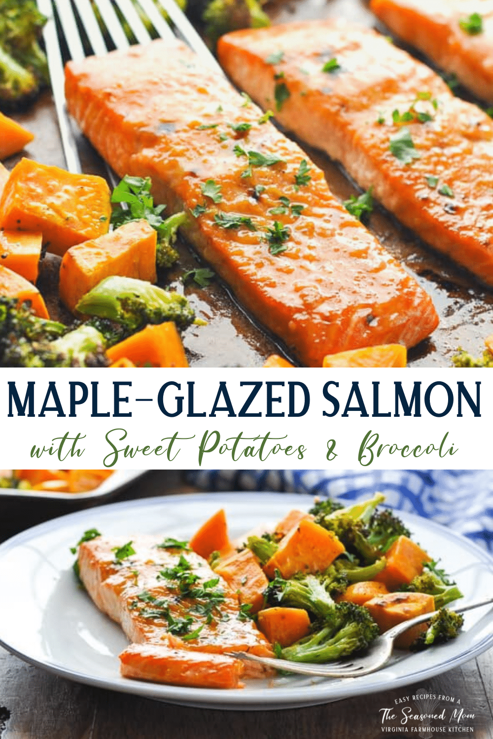 Maple Glazed Salmon Sheet Pan Dinner - The Seasoned Mom