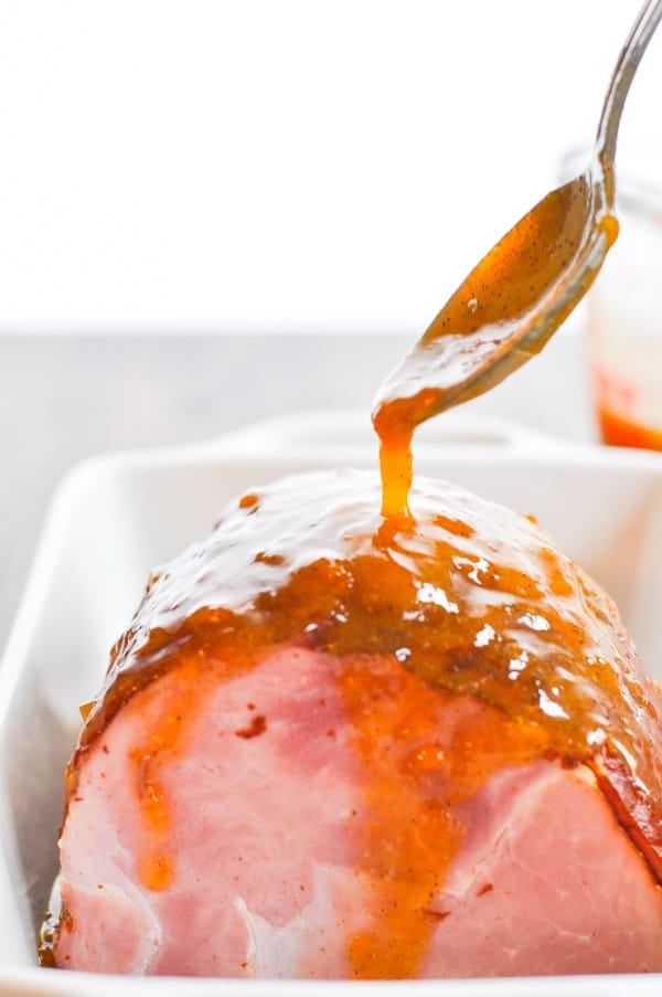 5-Ingredient Baked Ham with Apricot Glaze - The Seasoned Mom