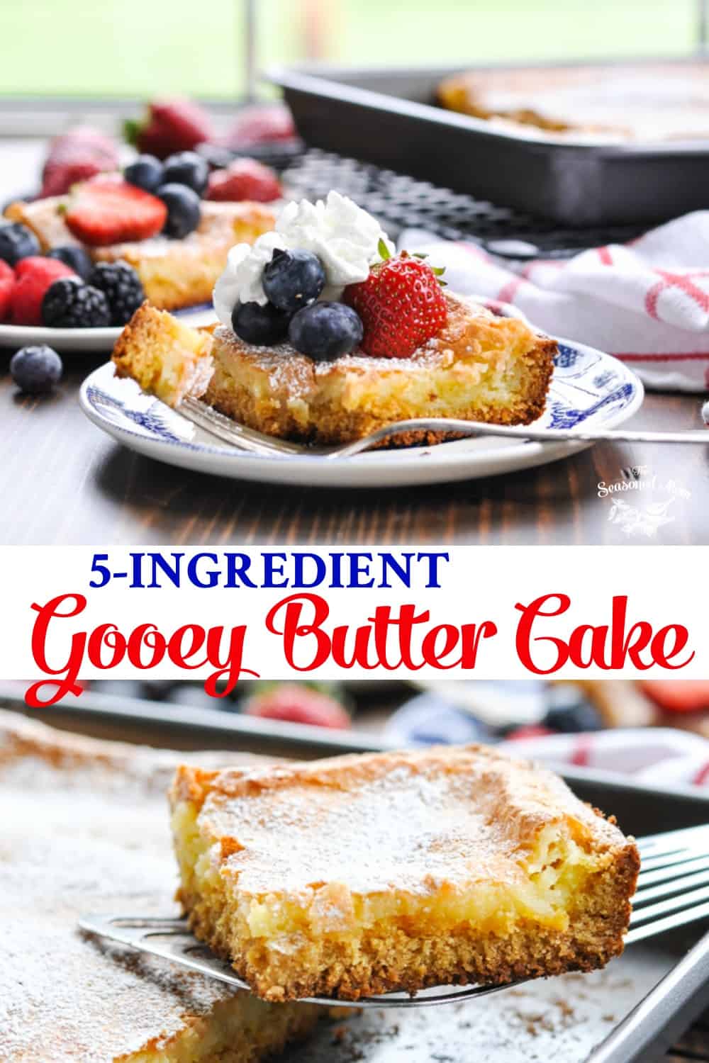 5-Ingredient Gooey Butter Cake - The Seasoned Mom