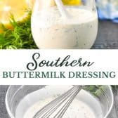 Long collage image of buttermilk dressing.