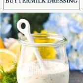 Buttermilk dressing with text title box at top.
