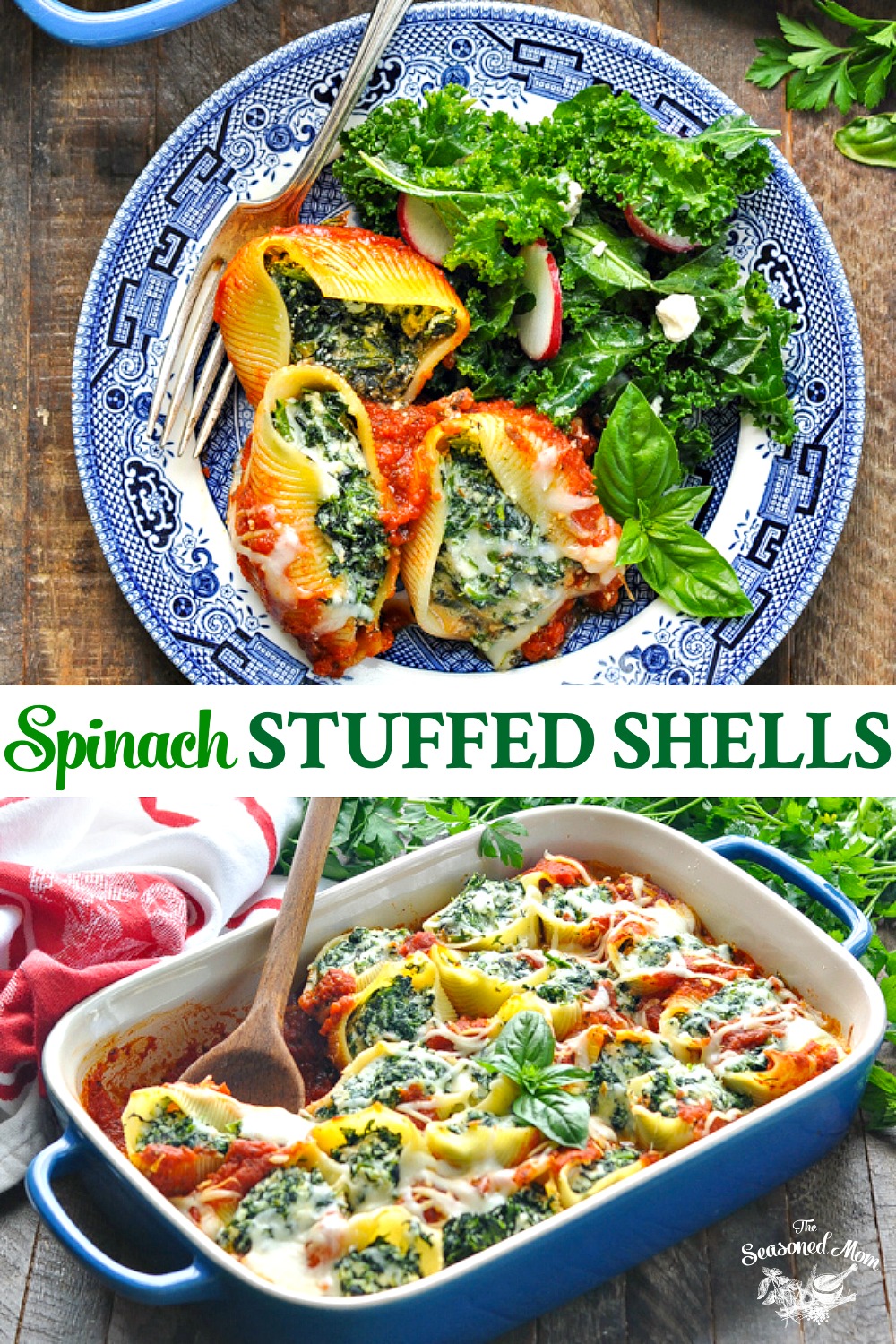 Spinach Stuffed Shells - The Seasoned Mom