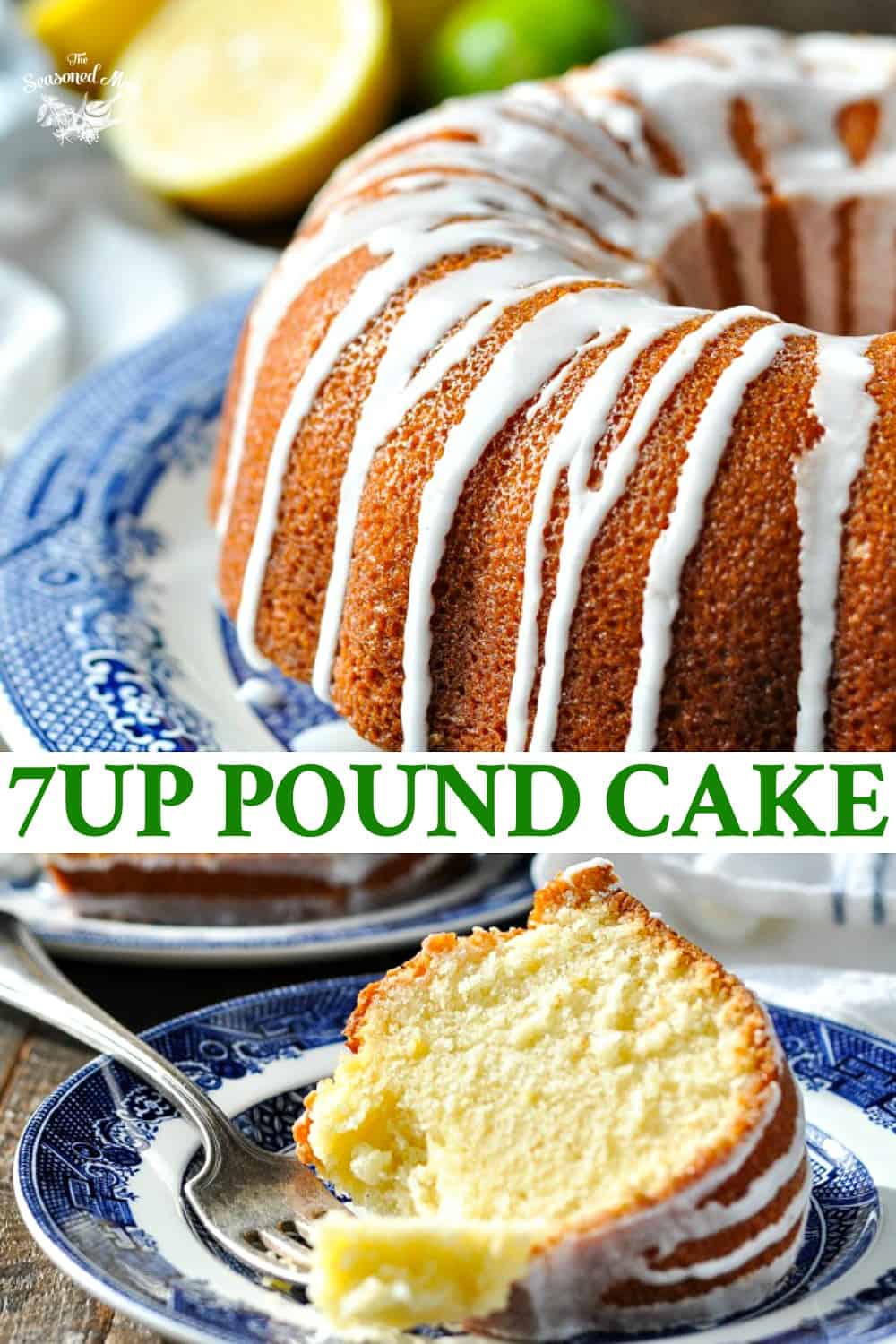 Long collage image of 7UP Pound Cake