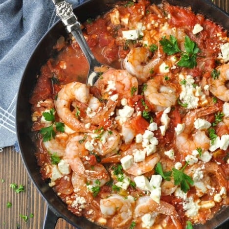 Baked Shrimp with Tomatoes and Feta | The Seasoned Mom