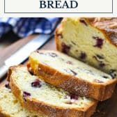 Blueberry bread with text title box at top.