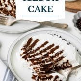 Icebox cake with text title overlay.