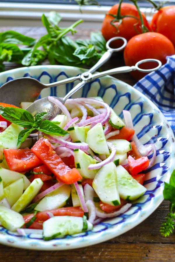 Tomato Cucumber Onion Salad - The Seasoned Mom