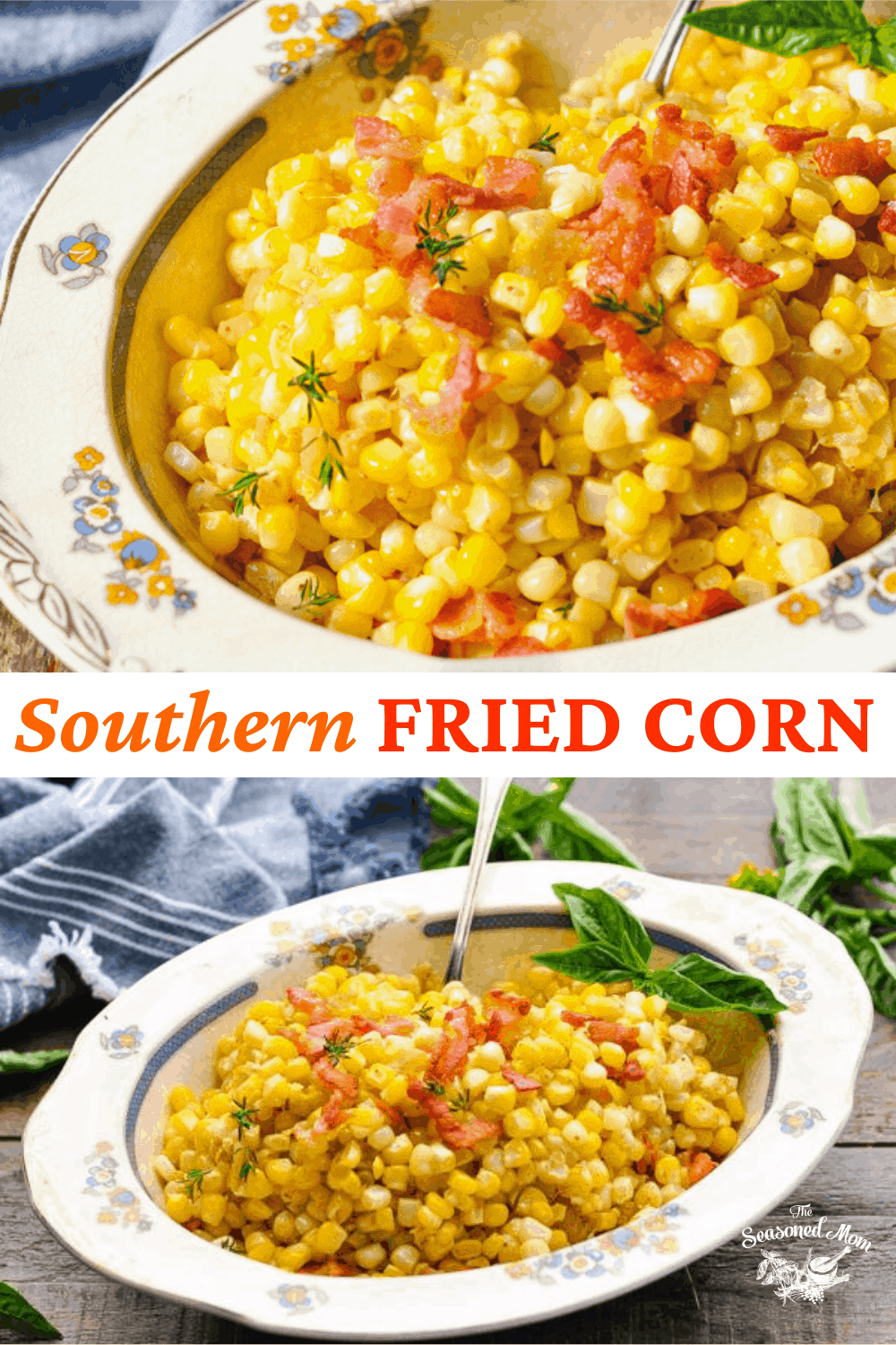 Long collage image of Fried Corn