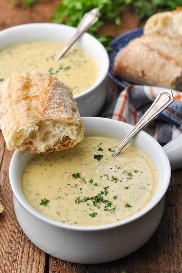 Broccoli Cheese Soup Recipe (Panera Copycat!) - The Seasoned Mom