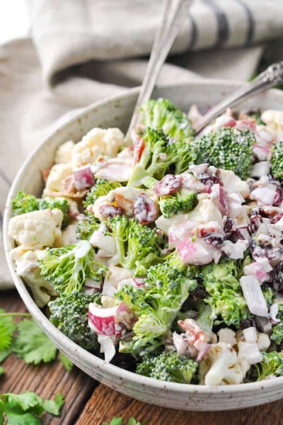 Healthy Broccoli Cauliflower Salad | The Seasoned Mom