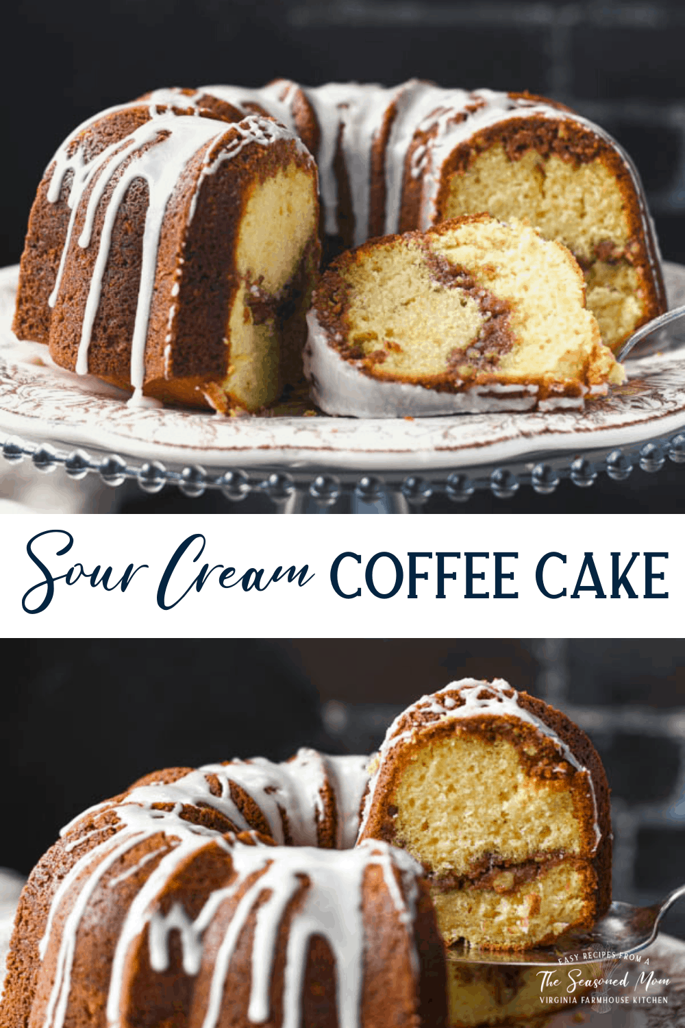 Sour Cream Coffee Cake with Cinnamon Streusel - The Seasoned Mom