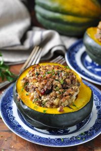Stuffed Acorn Squash with Sausage and Apples - The Seasoned Mom