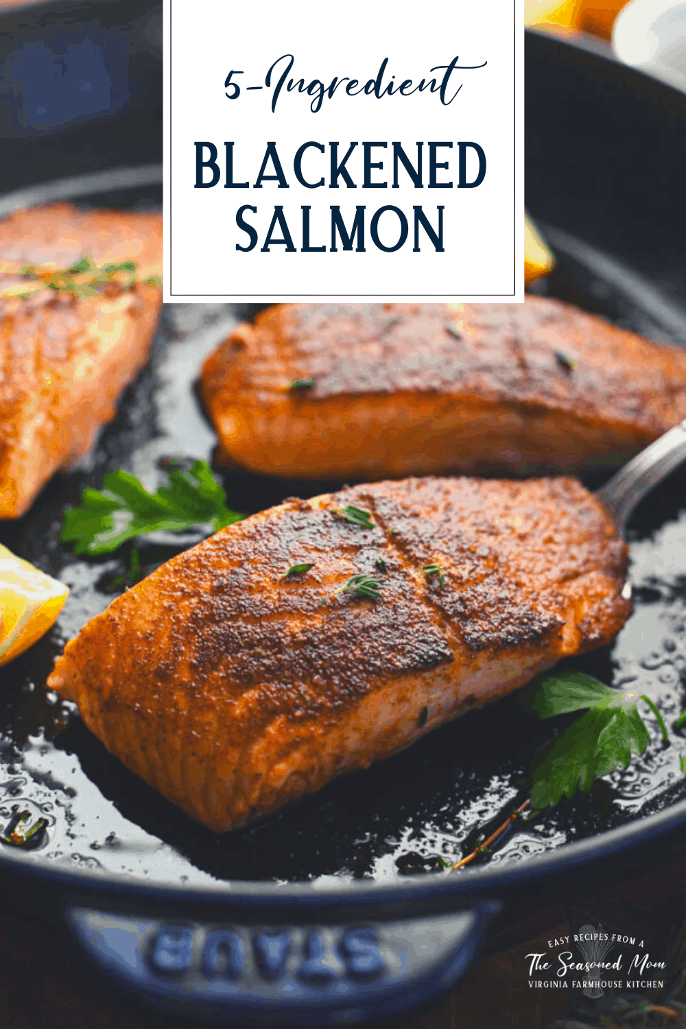 Blackened Salmon {Just 5 Ingredients!} - The Seasoned Mom