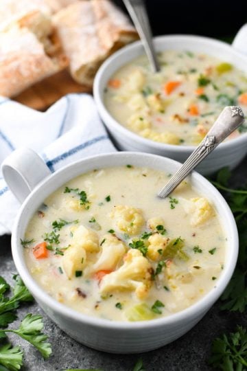 Creamy And Easy Cauliflower Soup The Seasoned Mom 