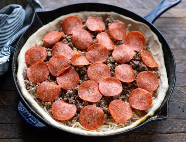 Hot Sausage Cast-Iron Skillet Pan Pizza Recipe