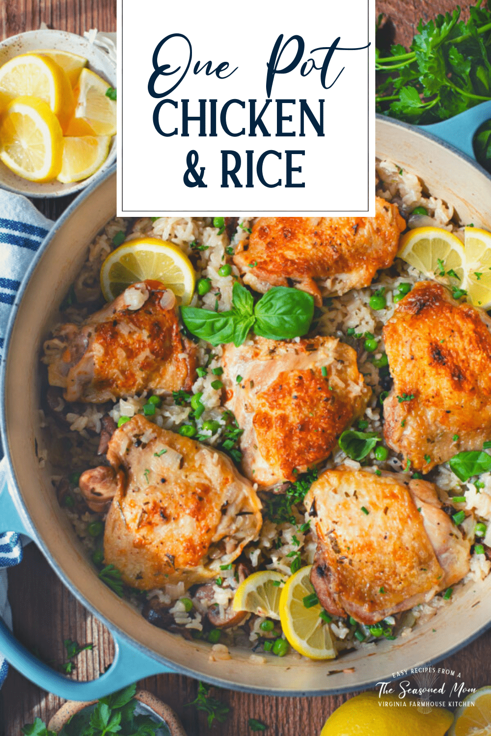 One Pot Chicken and Rice with Garlic and Herbs - The Seasoned Mom