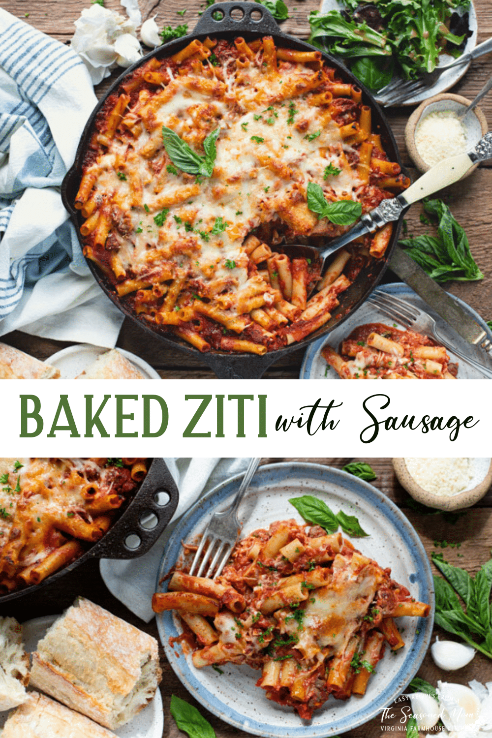 Baked Ziti with Sausage - The Seasoned Mom