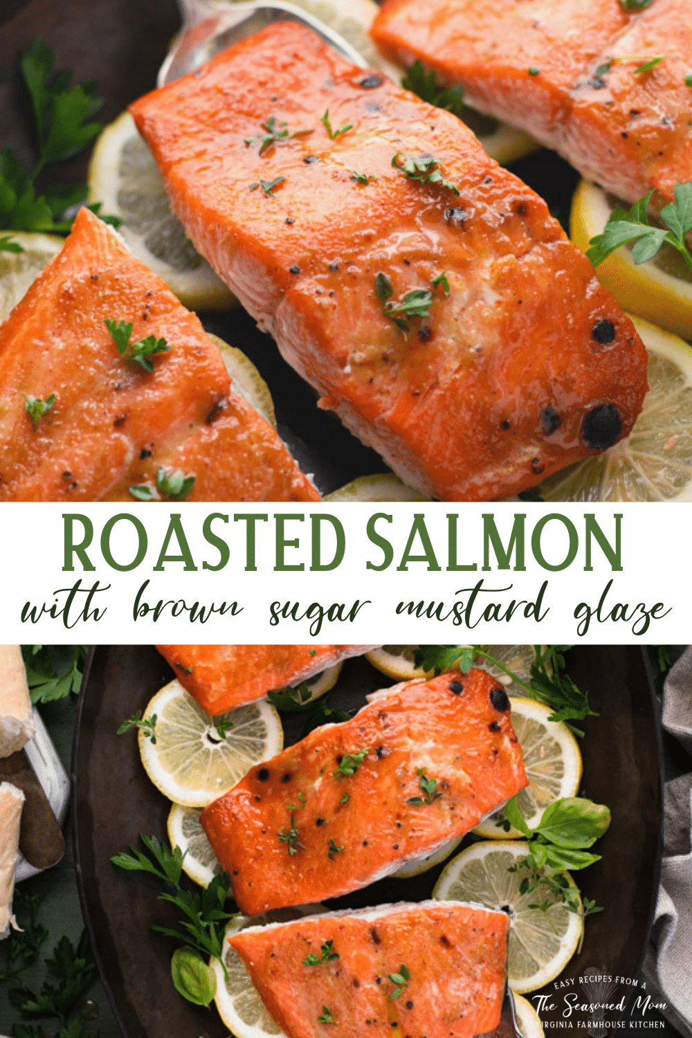4-Ingredient Brown Sugar Dijon Roasted Salmon - The Seasoned Mom
