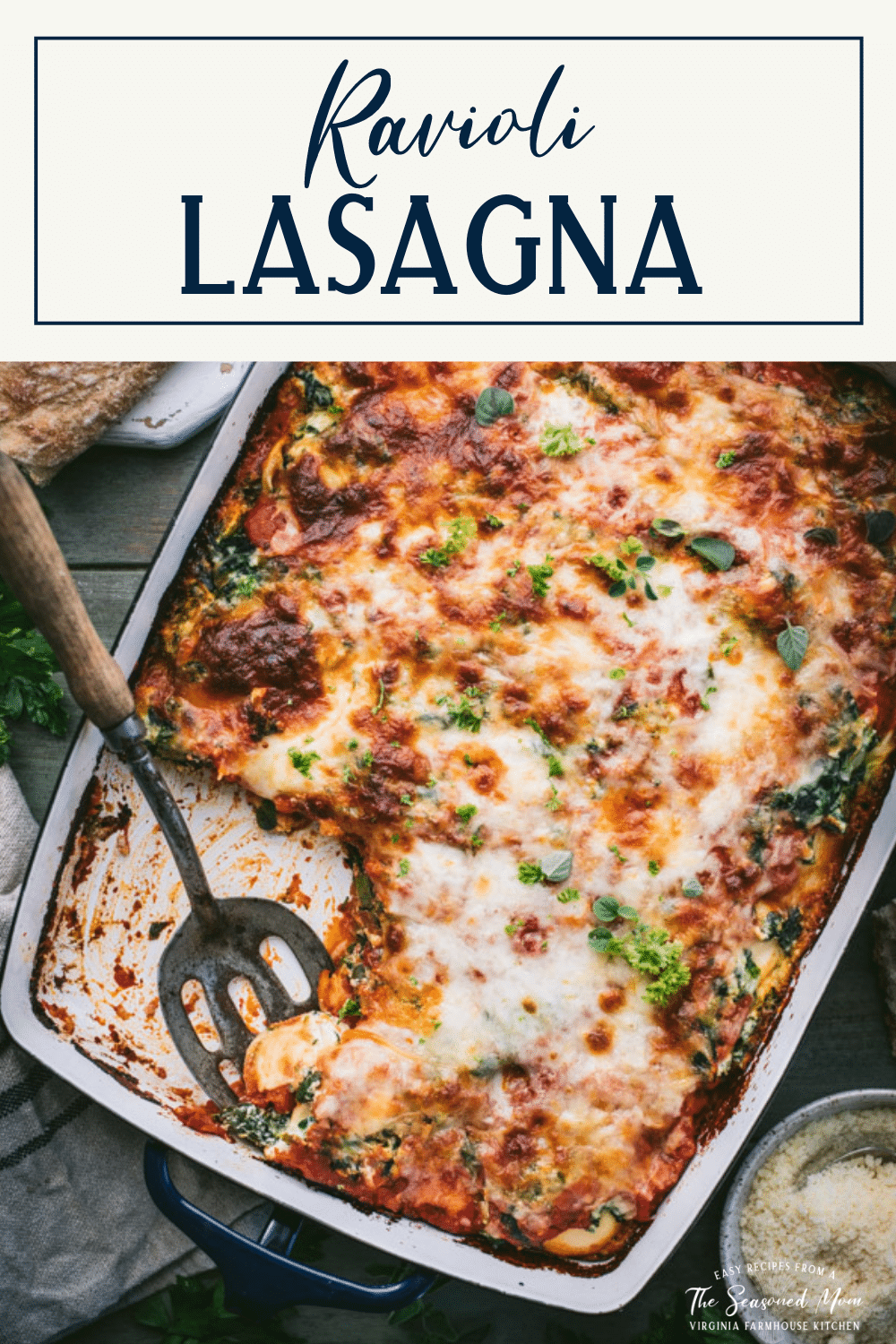 Ravioli Lasagna with Ricotta and Spinach - The Seasoned Mom