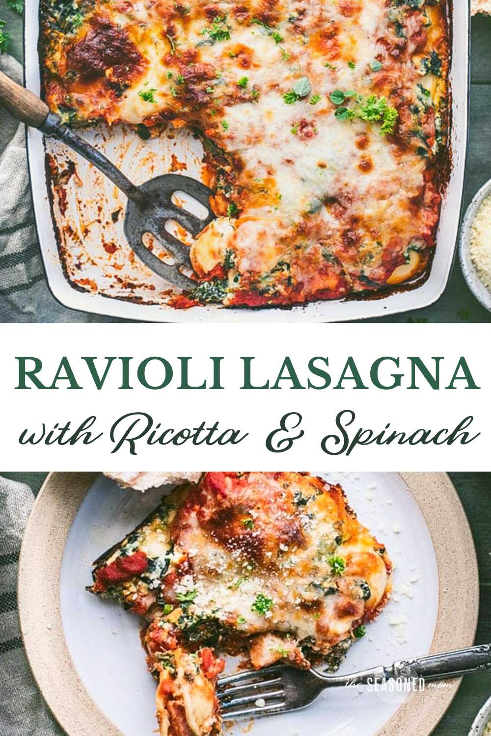 Ravioli Lasagna with Ricotta and Spinach - The Seasoned Mom