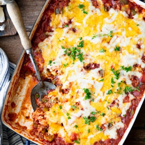 Easy Stuffed Pepper Casserole - The Seasoned Mom