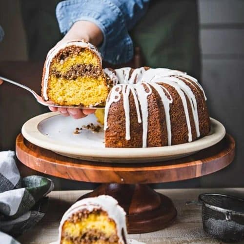 Pumpkin-Chocolate Swirl Bundt Cake - Southern Cast Iron