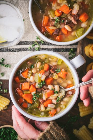 Ham and Bean Soup {Quick and Easy!} - The Seasoned Mom