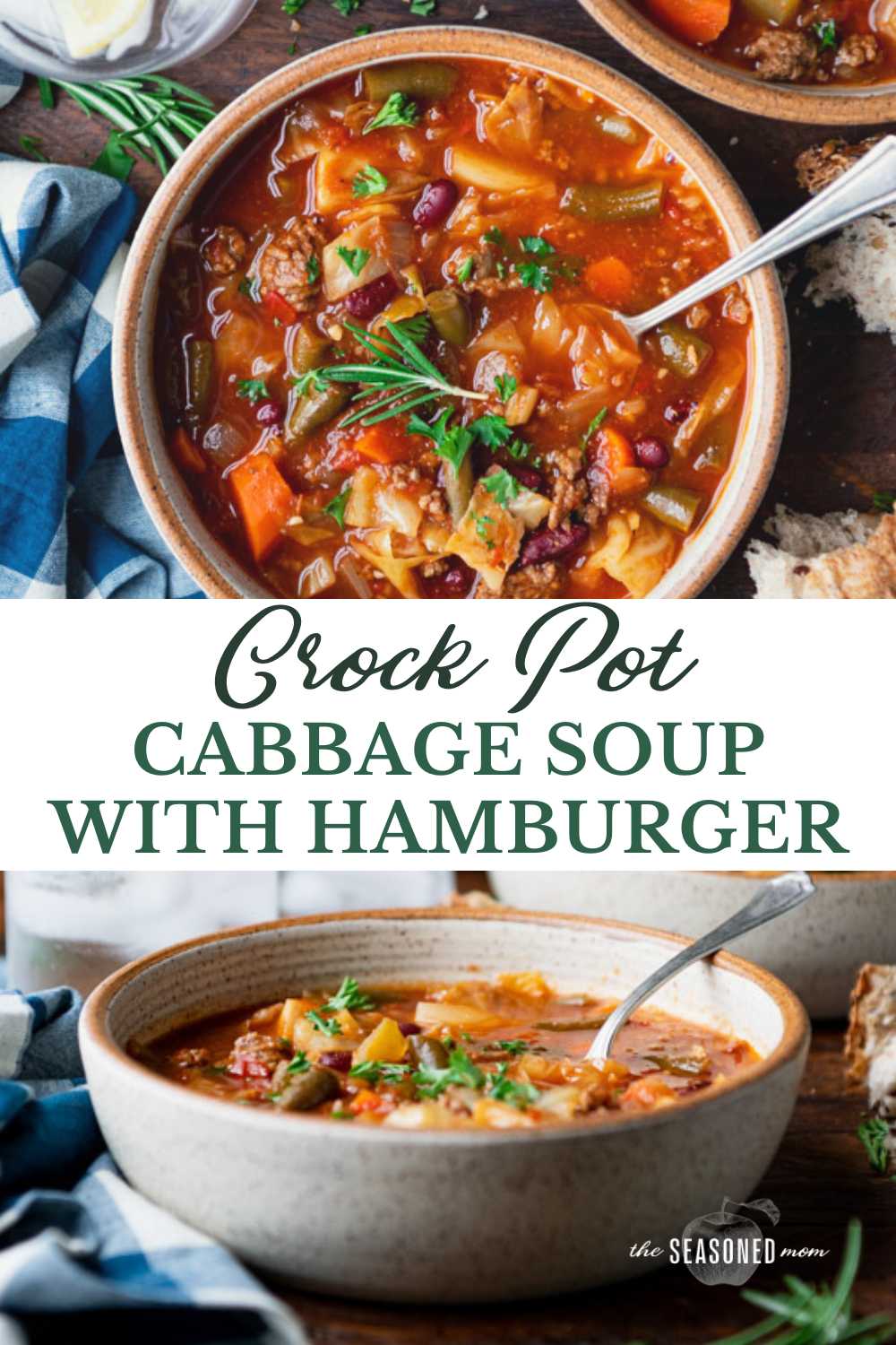 Crockpot Cabbage Soup with Hamburger - The Seasoned Mom