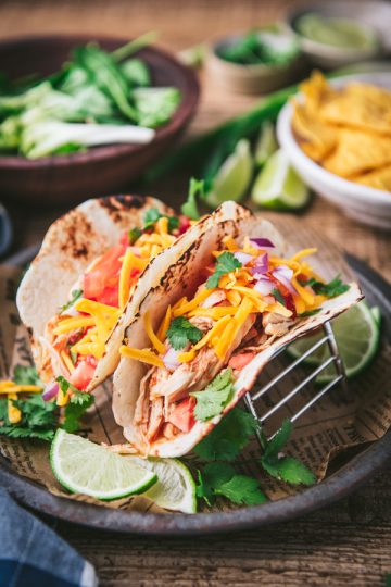 Crockpot Mexican Chicken {Chicken Tacos} - The Seasoned Mom