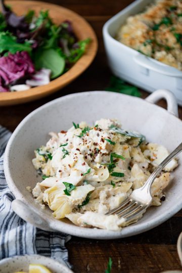 Spinach Artichoke Chicken Casserole - The Seasoned Mom