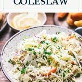 Chinese ramen noodle coleslaw with text title box at top.